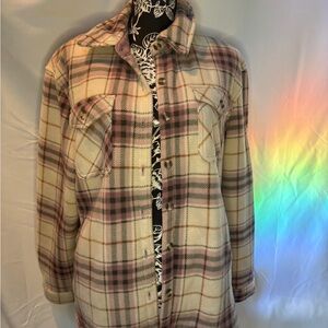 Sage Plaid Jacket - Cream and Pink